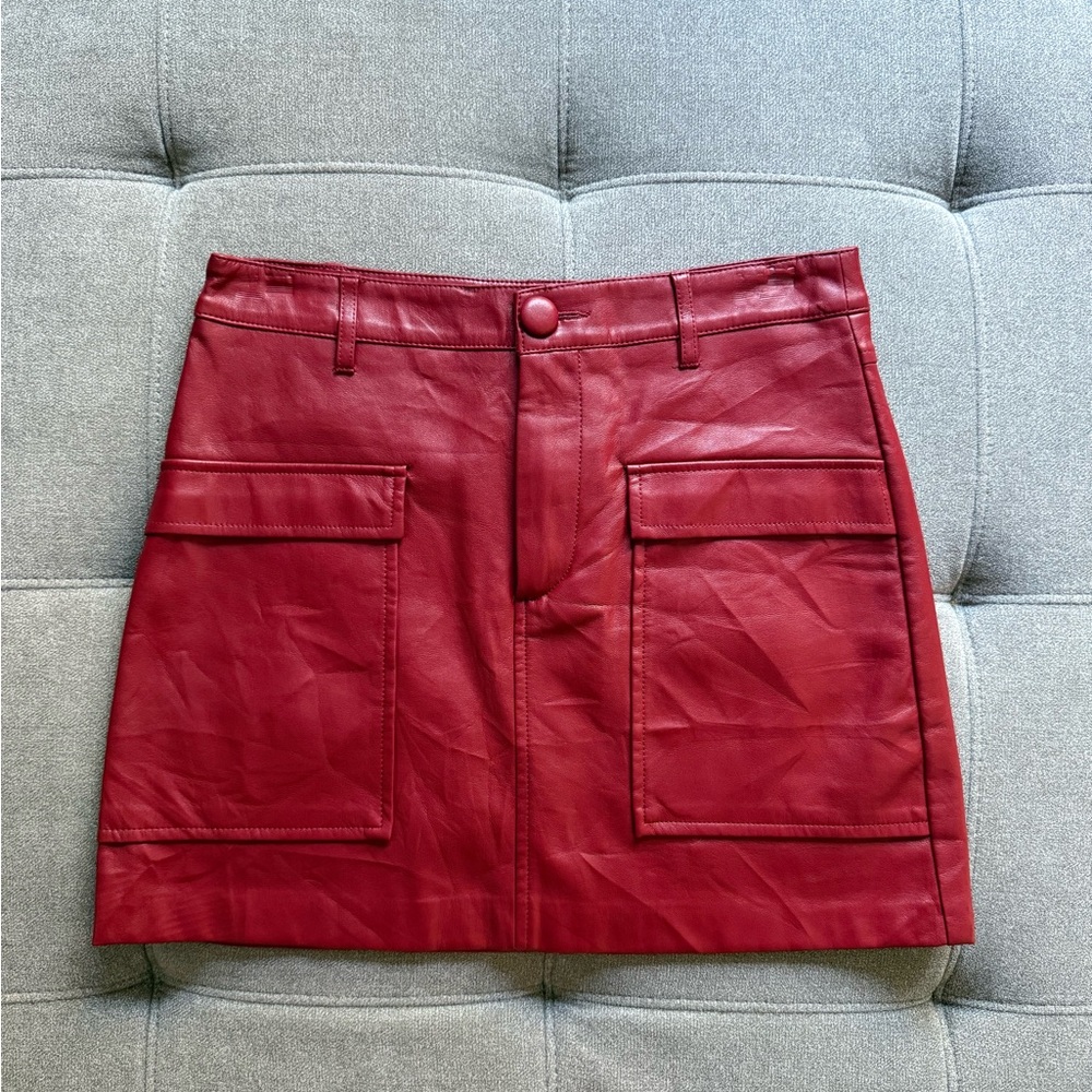 Zara Red Mini Skirt with Pockets